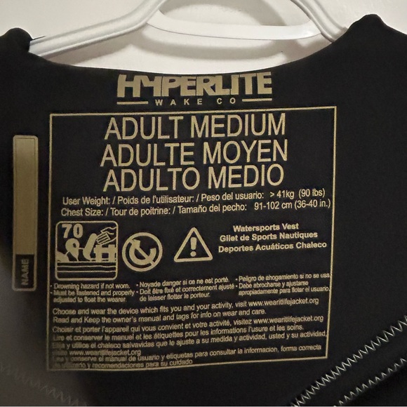 HYPERLITE WOMEN’S VEST USCG APPROVED BLACK GRAY MEDIUM CERTIFIED SAFETY MARINE - Picture 10 of 10